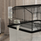 2-Tier Hamster Cage w/ Food Dish & Ramp - Spacious & Stylish Home for Your Small Pets