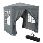 2mx2m Pop Up Gazebo Party Tent Canopy Marquee with Storage Bag Grey Grey