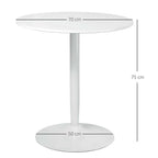 Round Dining Table with Steel Base, Non-slip Pad for Living Room