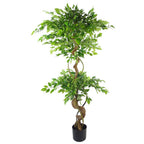 150cm Artificial Japanese Fruticosa Ficus Tree - Twisted Trunk - Copper Planter