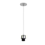 Industrial Chrome Pendant Light Fitting. E27 UK Holder Set. PVC Cable. Dimmable.. Adds Lampshades