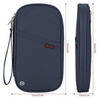 Deluxe Passport Org - Navy Blue - RFID Protected - Multifunctional Travel Wallet - Ideal Gift