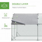 Walk In Chicken Run Galvanised Chicken Coop Hen Poultry House Cage Rabbit Hutch Pet Playpen Garden with Water-Resist Cover, 2.8 x 3.8 x 2m