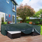 Durable 230x230cm Green Outdoor Furniture Cover - Heavy-Duty PVC Coated 600D Waterproof Protection