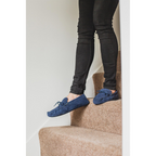 Womens Sheepskin Suede Moccasin Slippers With Suede Sole - 431-100