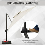 Outdoor Steel Frame Cantilever Umbrella - Durable, Rotating, UV Protection