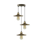 4 Head Vintage Industrial Brushed Brass Ceiling Pendant Easy Fit Light Metal 22cm Ceiling Lighting Shade in Metal