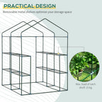 Sturdy Steel Frame Greenhouse | 2 Shelves | Perfect for Flowers, Plants, & Vegetables