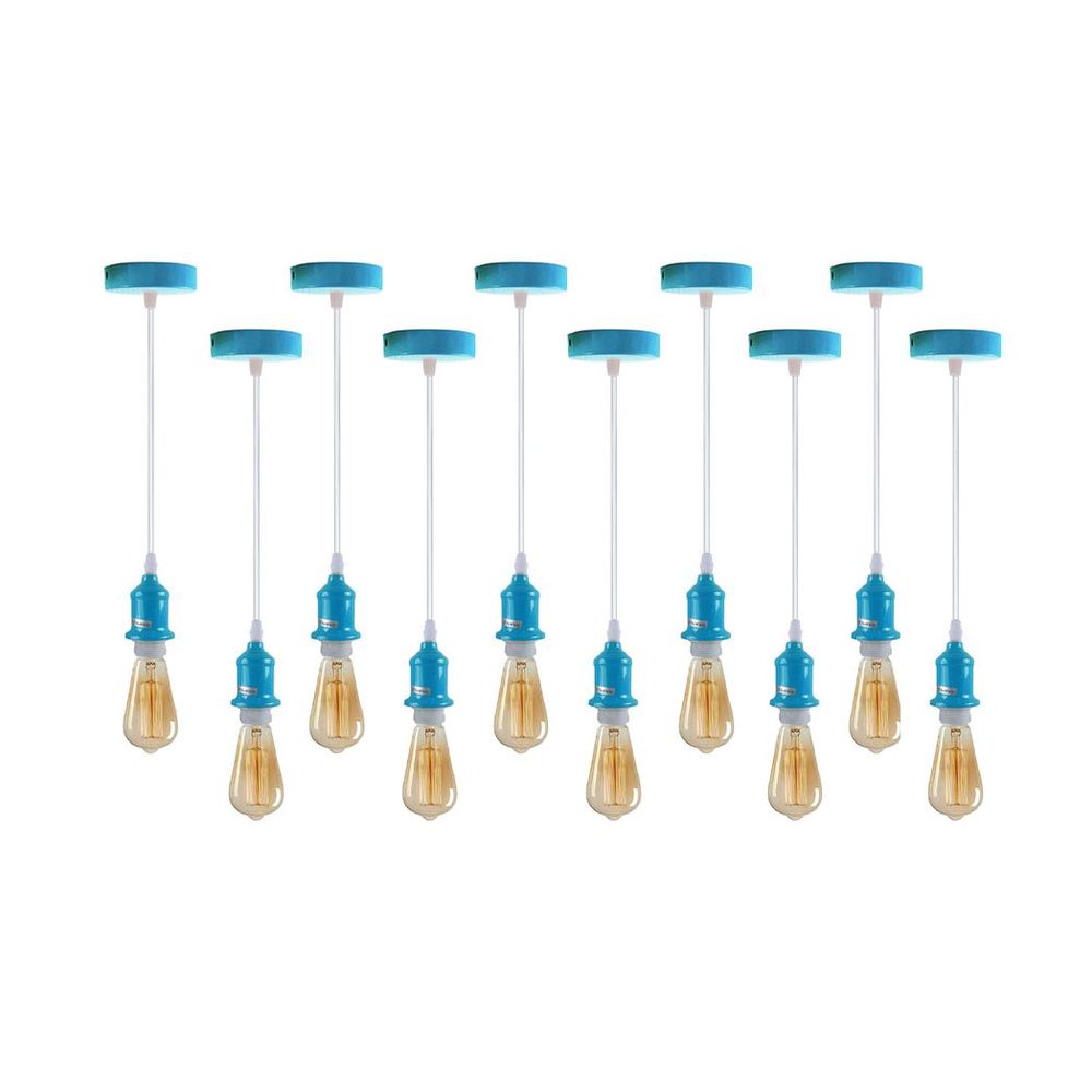 10 Pack Industrial Pendant Light Fitting, lampshade addable E27 Lamp Holder Fitting Set with PVC Cable with Kits Detail