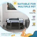 Portable Dog Pen - Puppies, Rabbits, Kittens, Guinea - Grey with Easy Detail