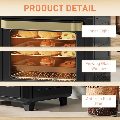 10L Air Fryer Oven, Electric Oven, Grill, Roast, Bake, 1000W