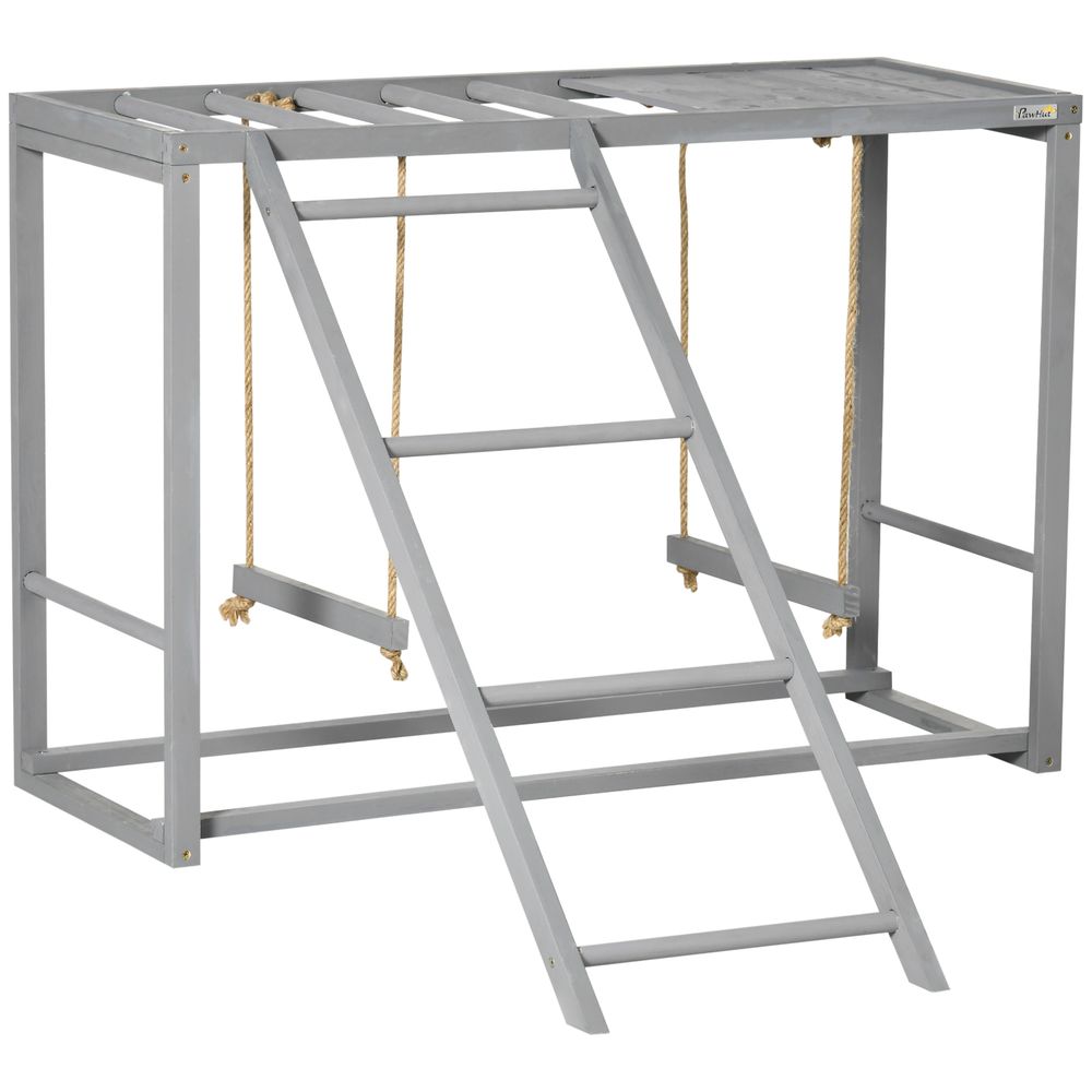 Chicken Activity Play Chicken Coop with Swing Set for 3-4 Birds, Grey