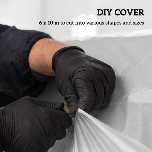 6 X 10m UV Resistant Waterproof Plastic Polytunnel Cover, Clear