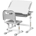 Adjustable Tiltable Kids Desk & Chair Set w/ Drawer, Pen Slot, Hook