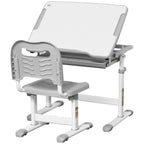 Adjustable Tiltable Kids Desk & Chair Set w/ Drawer, Pen Slot, Hook