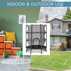 4.6FT/75" Kids Trampoline with Safety Enclosure, Indoor Outdoor