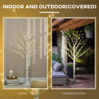 5ft Artificial White Birch Tree Light 96 Warm White Pre-Lit LED Light