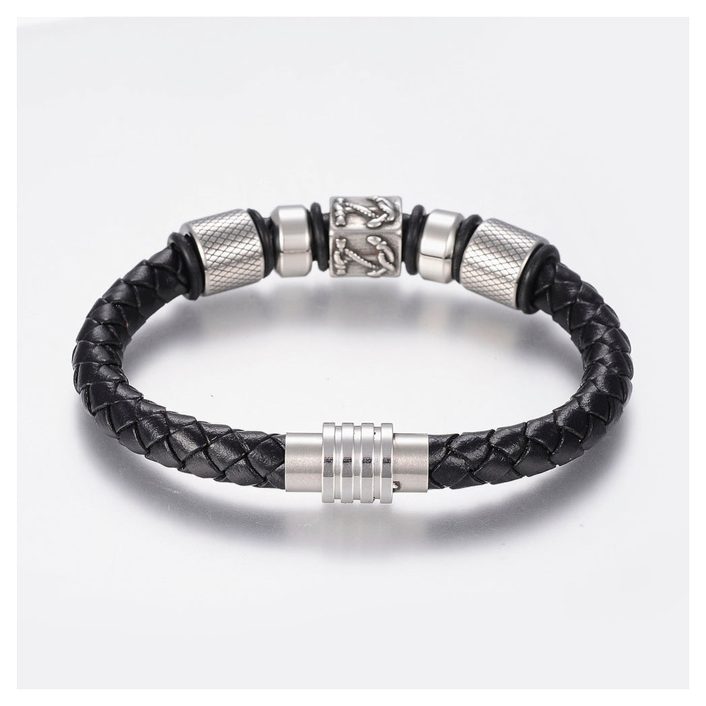 Mens Nautical Leather Bracelet - Ideal Birthday or Christmas Gift