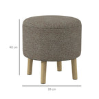 Storage Ottoman, Round Stool Chair with Cushioned Top, Hidden Space