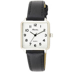 Women's Rectangular Fashion Watch - White Face, Multiple Colors Black Silver