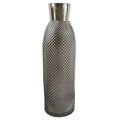 Hand-Finished Smoke Grey Diamond Tall Glass Vase