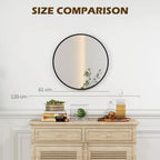 61cm Black Wall Mirror - Bedroom, Living Room, Bathroom - Home Decor