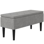 15" Ottoman Storage Box - Wood Legs - 47L Capacity - Grey