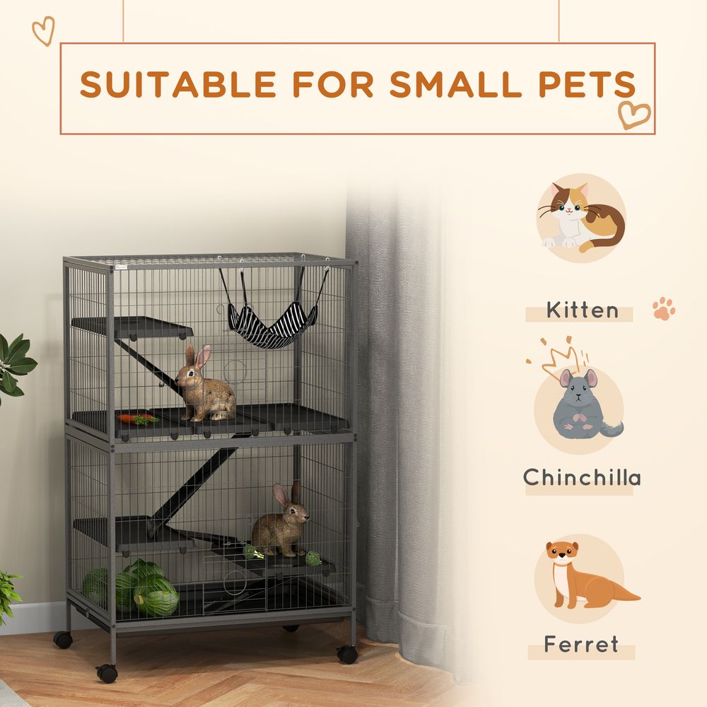 Small Animal Cages: Chinchilla Ferret Kitten on Wheels, Hammock Tray