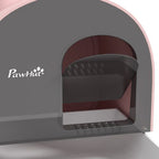 Cat Litter Box Kitten Litter Tray w/ Lid, Scoop, Filter, Flap Door, Pink