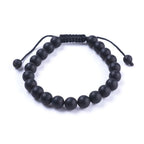Natural Men's Black Agate Bracelet