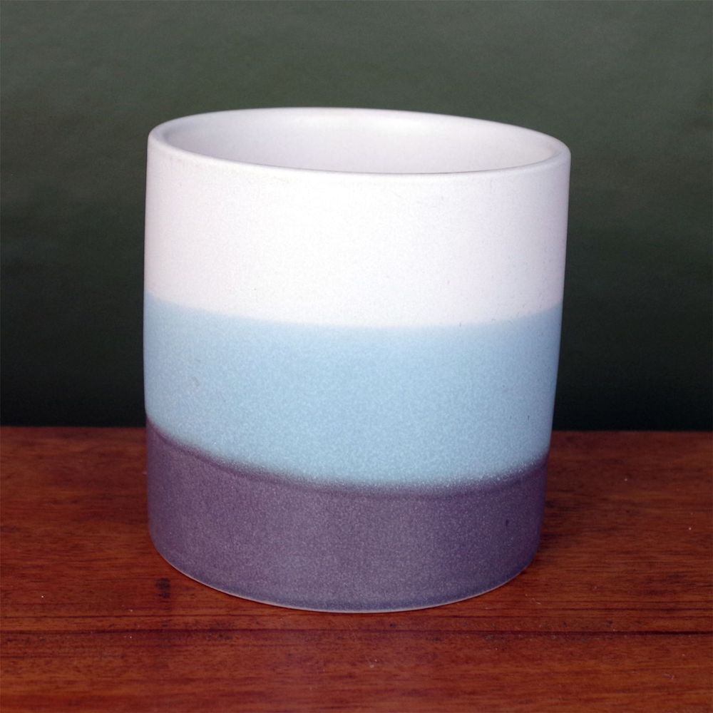 Artificial Plants Ceramic Planters Displays Home Decor Limited Office Desk Blue Grey Stripe