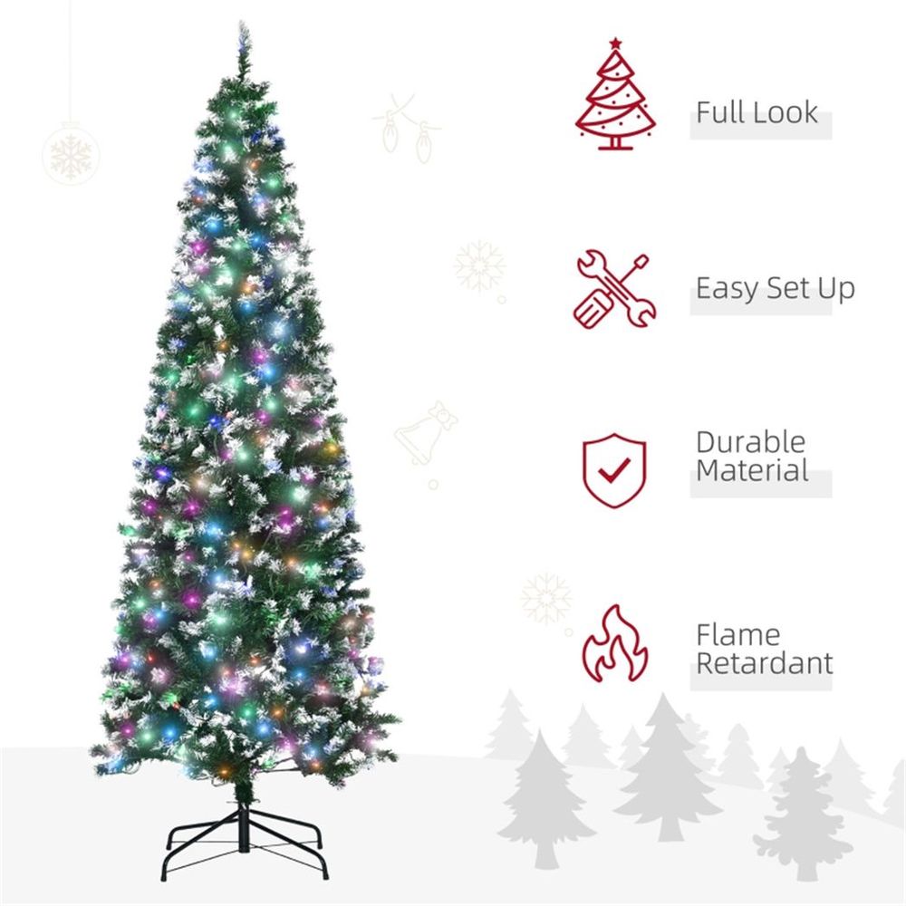 6 Ft Christmas tree with multicoloured lights - Artificial - Green