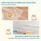 2 Storey Hamster Cage Small Pet Animal Cage Double Layers Running Wheel Drinker Feeding Bowl
