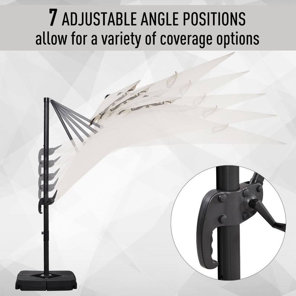 Outdoor Steel Frame Cantilever Umbrella - Durable, Rotating, UV Protection