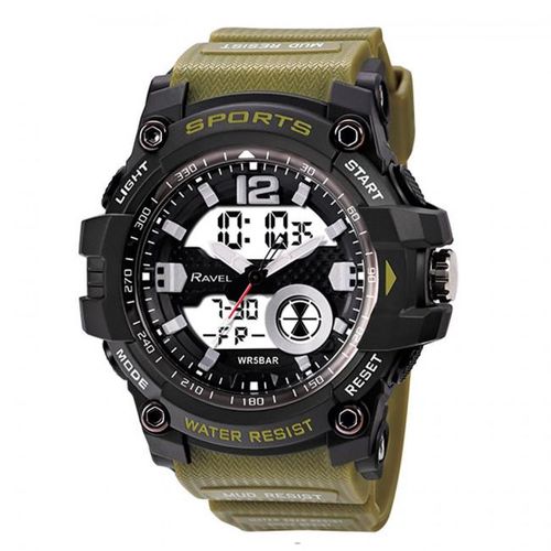 Mens Ana-Digi Dual time 5ATM Sports Khaki Digital Watch RDT.2B