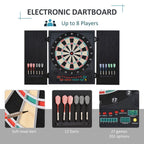 Electronic Dartboard - LED Score Board - 27 Games - Storage Cabinet