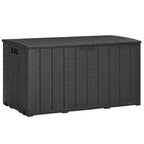 336L Rolling Garden Storage Box, Black - Durable Plastic Container