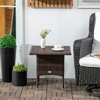 PE Rattan Outdoor Coffee Table, Easy Match Rattan Side Table, Brown