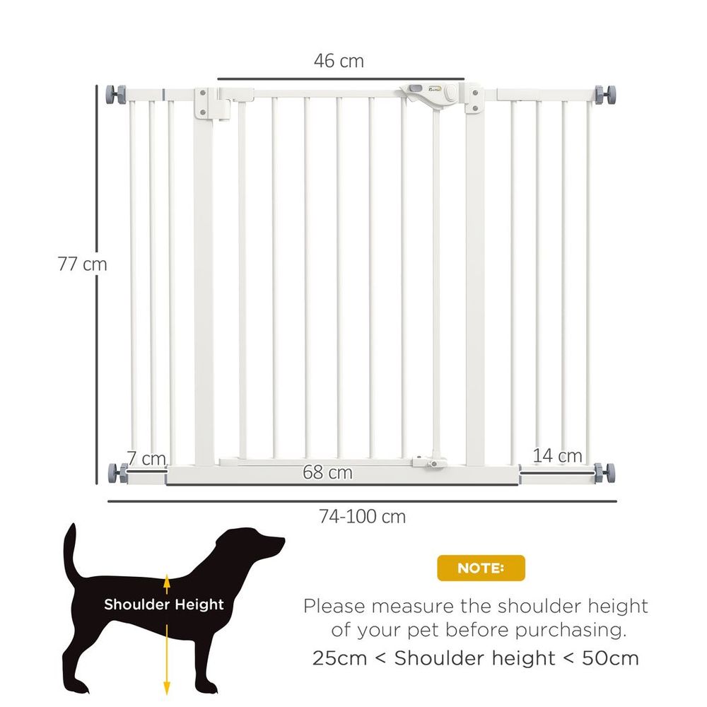 Adjustable Safety Gate - Keep Pets Secure w/ 2 Extensions & Screws