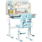 Height Adjustable Kids Desk and Chair Set, for Ages 3-12 Years - Blue