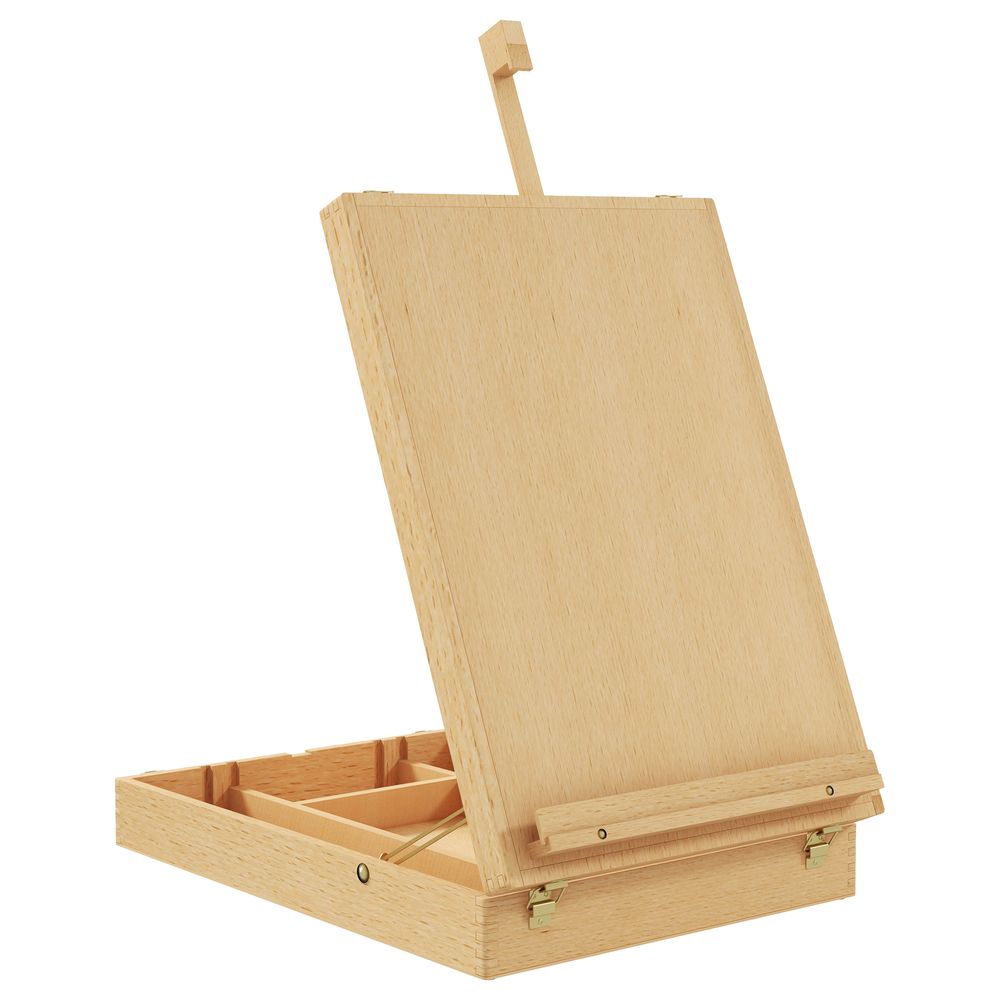 Table Easel Box for Artists - Canvas up to 61cm, Adjustable Sketch Board, Storage Compartments
