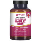 Odourless Garlic Capsules - 45,000mg per softgel - 200 softgels (not Tablets) Super High Strength - Cold Pressed and Deodourised Garlic Oil Extract from Allium Sativum