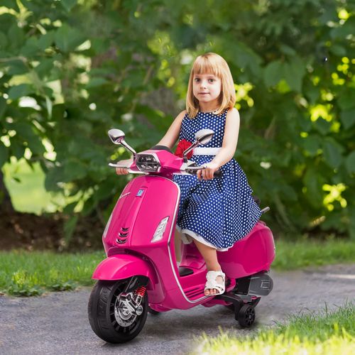 Vespa Licensed 12V Kids Electric Motorbike w/ 2 Training Wheels