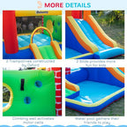 Kids Bouncy Castle with Double Slides Pool Trampoline with Blower