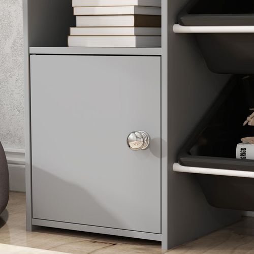 Toy Storage Unit with 8 Removable Bins, Storage Shelves, Cabinet