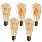 5 Pack E27 LED Edison Dimmable Vintage Amber Glass Warm white 2700K Light Bulb