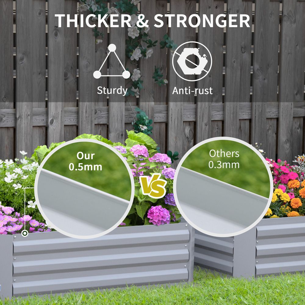 Raised Garden Bed: Durable Steel Frame, 1m x 1m - for Organizing Plants & Vegetables