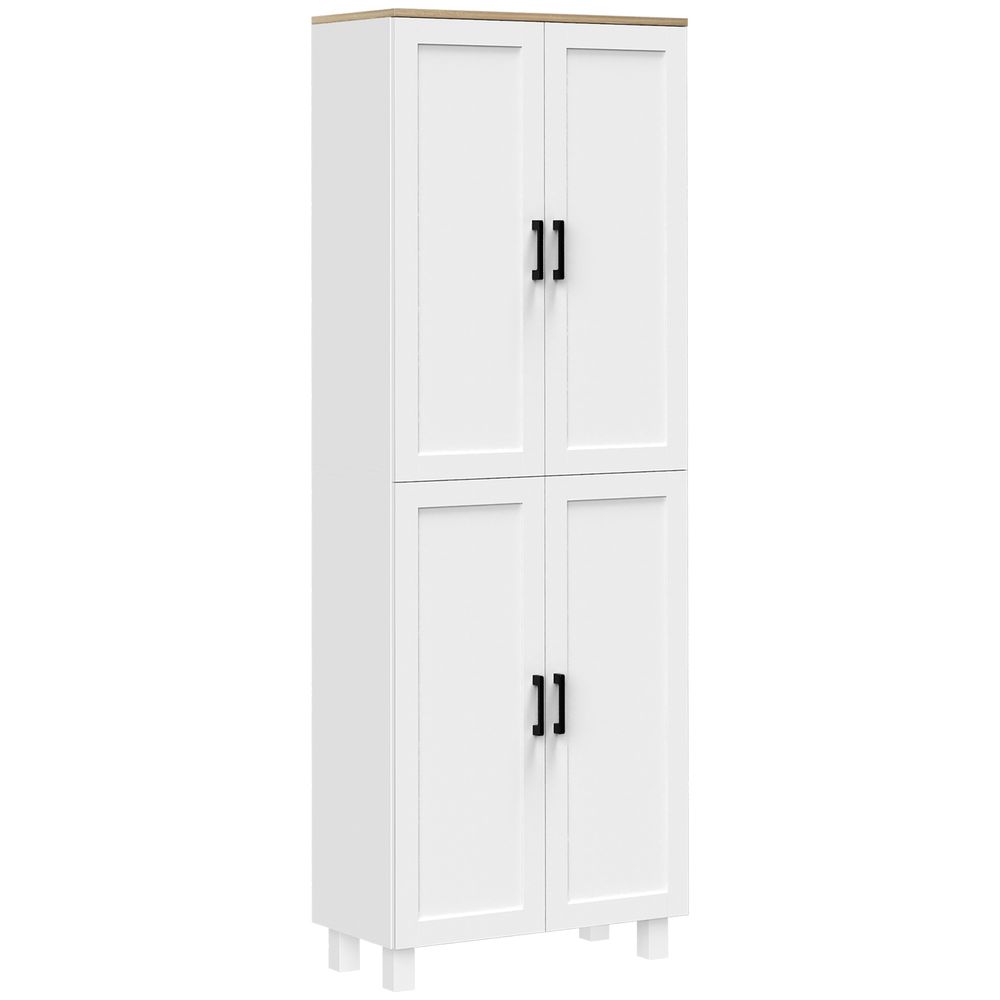 Modern Kitchen Cupboard Storage Cabinet with 4 Shelves, White