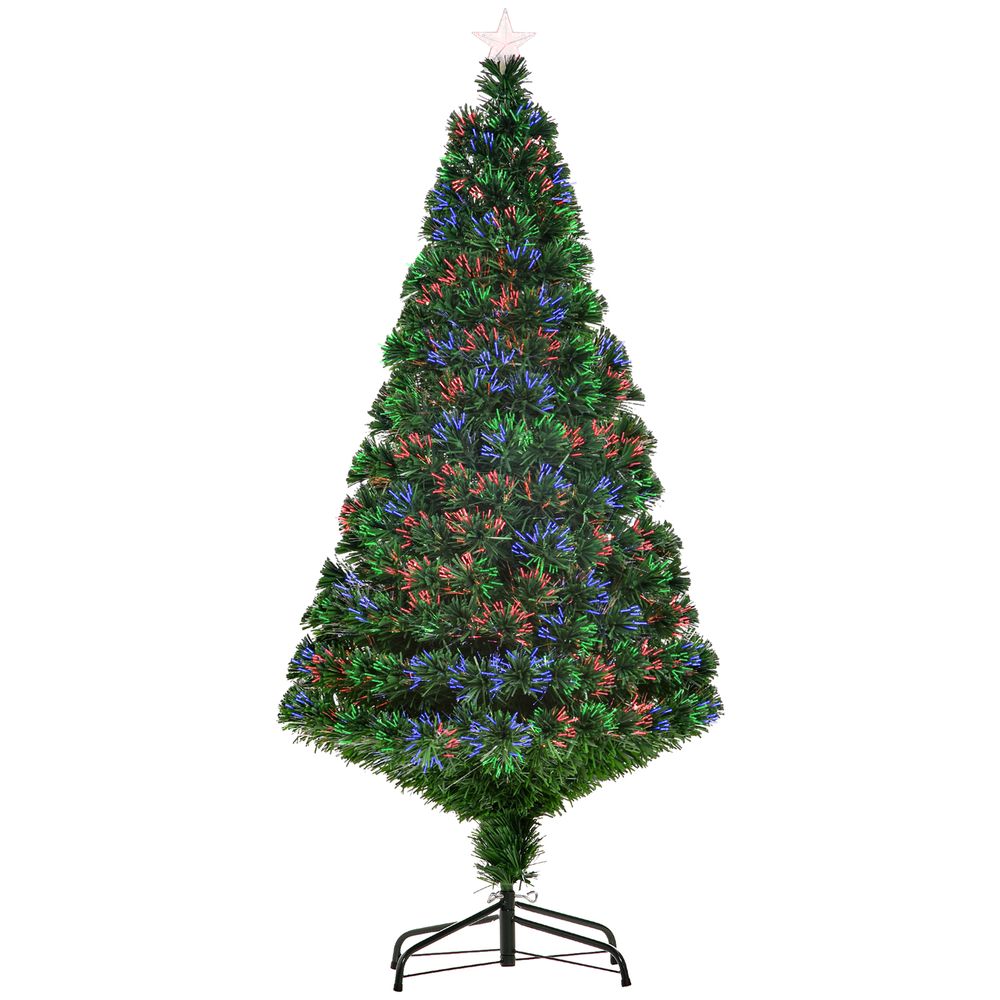 Pre-Lit Fibre Optic Artificial Christmas Tree Topper Multi-Colour 5ft