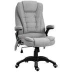 Executive Reclining Chair w/ Heating Massage Points Relaxing Headrest Grey in Grey
